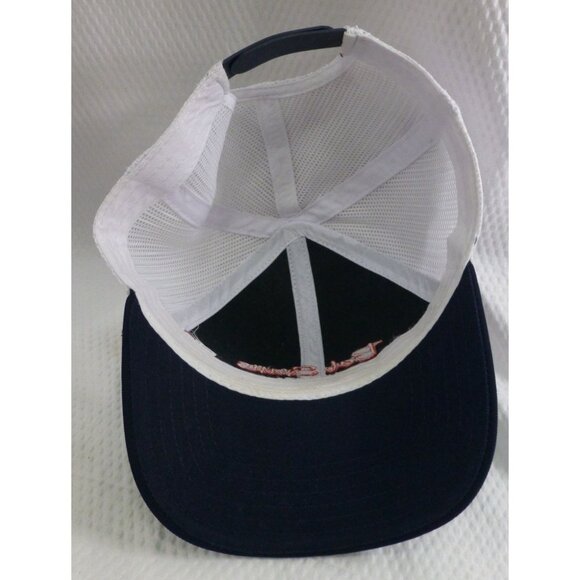 Bob Evans Farms Trucker Hat Snapback Navy & White Mesh American Flag Print - Picture 6 of 7